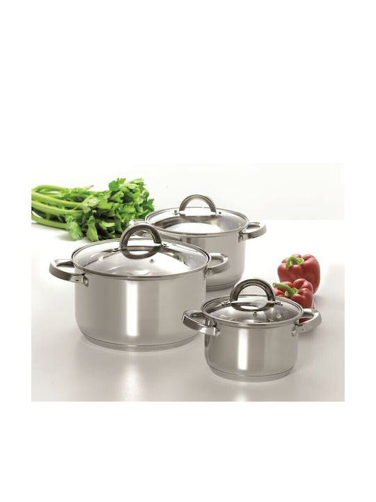 Ambition Pots Set of Stainless Steel with No Coating 6pcs