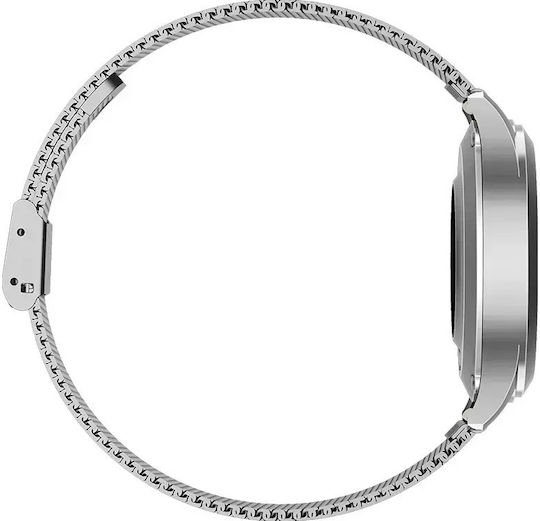 MaxCom FW44 2 Stainless Steel 46mm Smartwatch με SIM και Παλμογράφο (Ασημί)