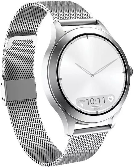 MaxCom FW44 2 Stainless Steel 46mm Smartwatch με SIM και Παλμογράφο (Ασημί)