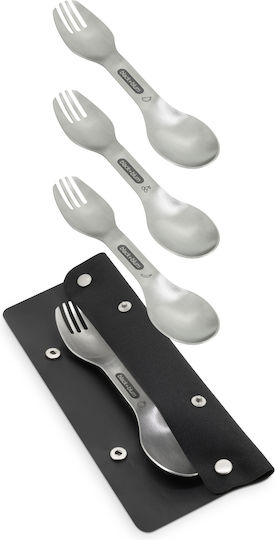 Black & Blum Cutlery 20.5cm Stainless Steel Grey Picnic Set of 4 Pieces