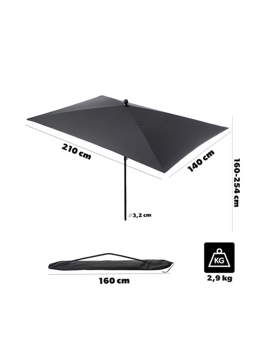 Runde Metallische Ecru Sonnenschirm F2.1m