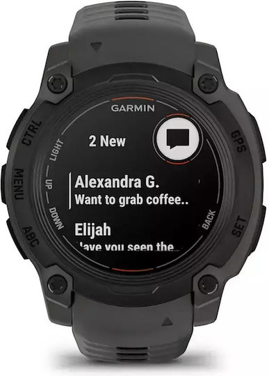 Garmin Instinct E 40mm Αδιάβροχο Smartwatch με Παλμογράφο (Black with Charcoal Band)