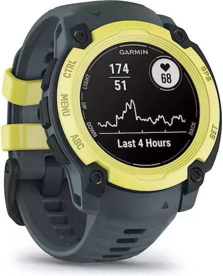 Garmin Instinct E 40mm Αδιάβροχο Smartwatch με Παλμογράφο (Electric Lime with Twilight Band)