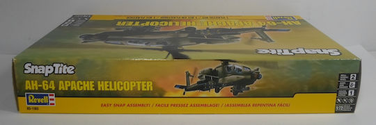 Revell 2015 Snaptite Ah-64 Apache Military Helicopter 1:72 # 85-1183 Model Kit