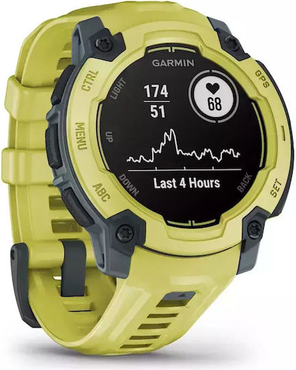 Garmin Instinct E 45mm Waterproof Smartwatch with Heart Rate Monitor (Electric Lime with Electric Lime Band)