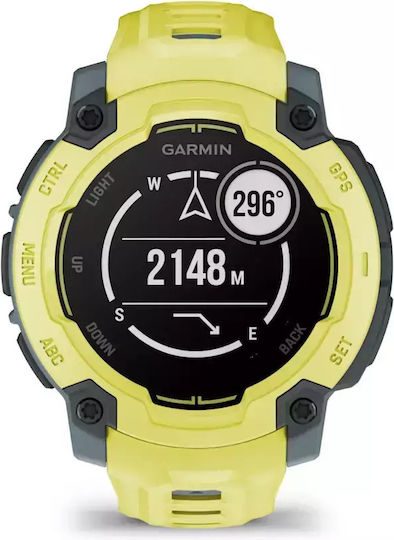 Garmin Instinct E 45mm Waterproof Smartwatch with Heart Rate Monitor (Electric Lime with Electric Lime Band)