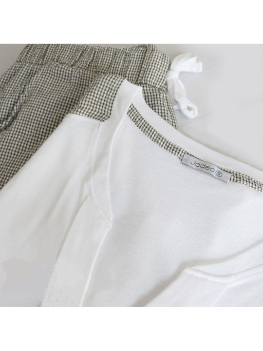 Jadea Summer Women's Pyjama Set White-brown