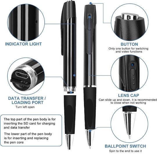 Cameră Spion Pix Full HD Iuni Px9 8GB Înregistrare Audio-Video Fotografie