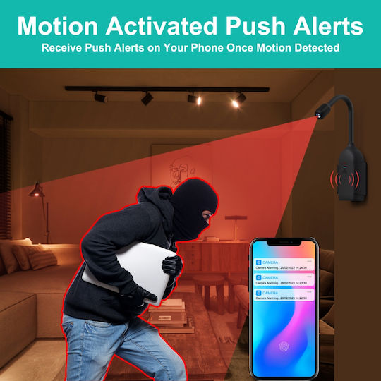 360° Flexible Spy Ip Camera Wifi Two-way Audio Motion Sensor App Notifications 5 Hours Battery Life