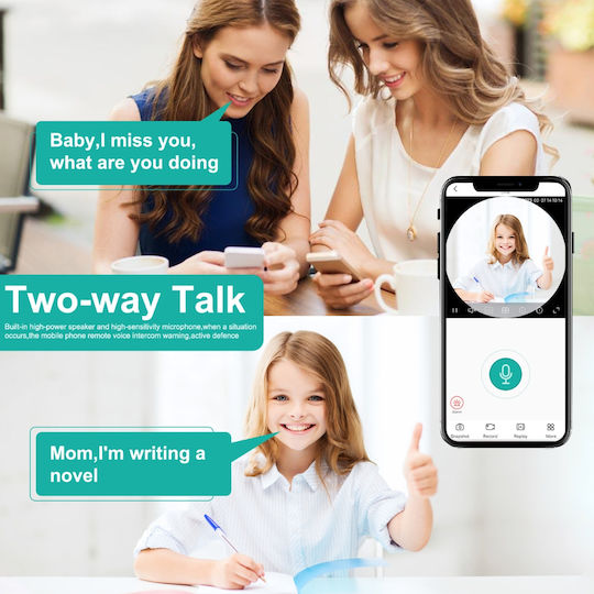 360° Flexible Spy Ip Camera Wifi Two-way Audio Motion Sensor App Notifications 5 Hours Battery Life