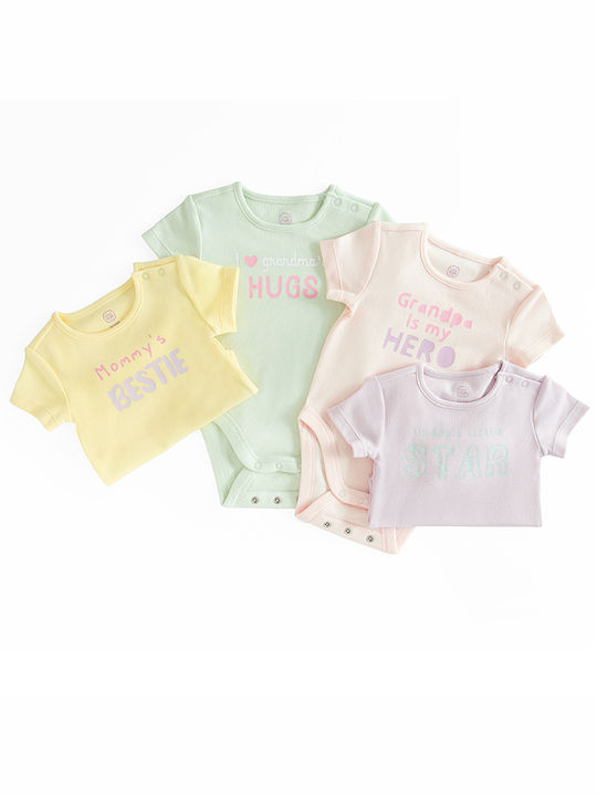 Cool Club Baby Bodysuit Set Short-Sleeved Multicolour 4pcs