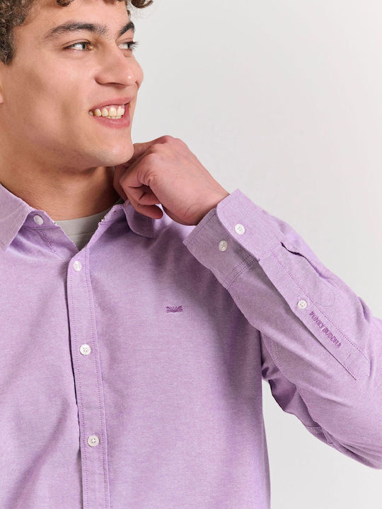 Long-sleeved Cotton Shirt Lilacc