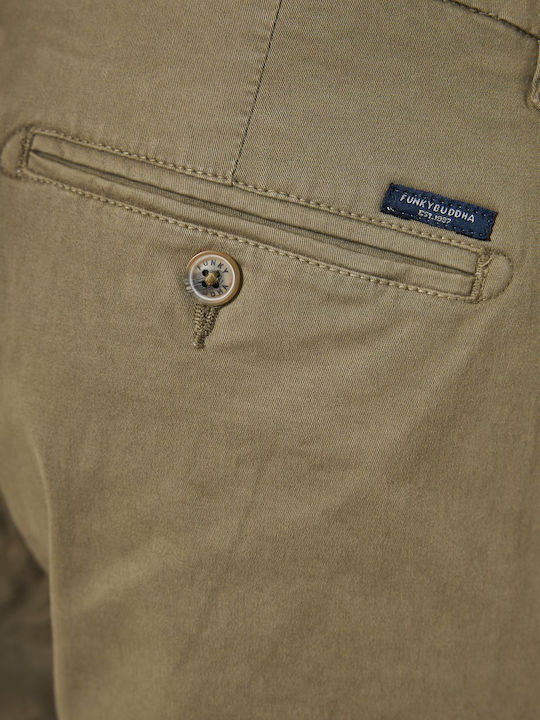 Trousers Chino Elastic in Regular Fit Khaki
