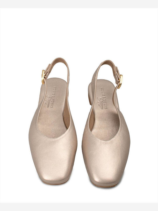 Γυναικείες Μπαλαρίνες Slingback σε Χρυσό Χρώμα
