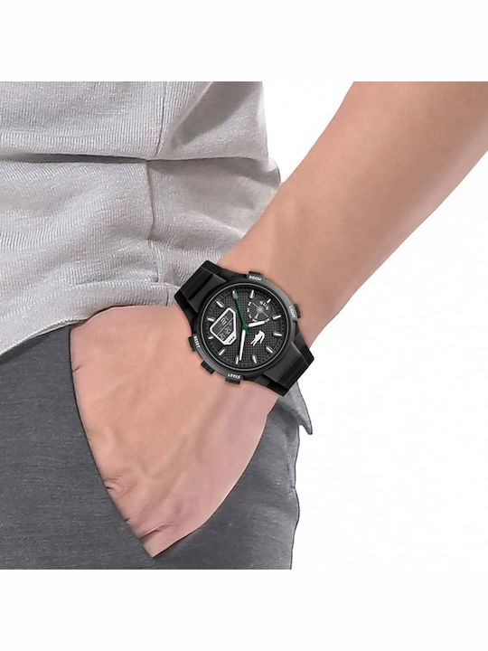 Lacoste Digital Women's Watch Chronograph with Black Rubber Strap