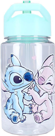 Vadobag Water Bottle Stitch Plastic Kids Water Bottle Stitch with Straw 450ml