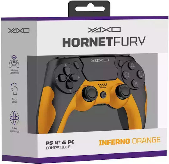 Yaxo Hornet Fury Ασύρματο Gamepad για PC / PS4 Πορτοκαλί