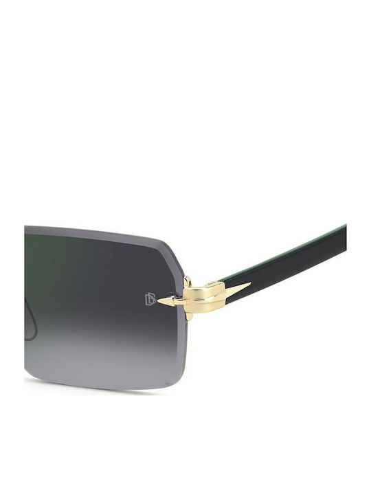 David Beckham Unisex Sunglasses with Gold Metal Frame and Gray Gradient Lens DB 7109/S PEF/NU