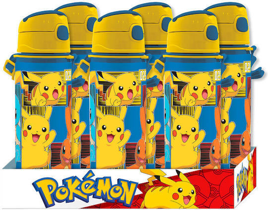 Kids Licensing Παιδικό Παγούρι Αλουμινίου με Καλαμάκι 600ml (Διάφορα Σχέδια/Χρώματα) Pokemon