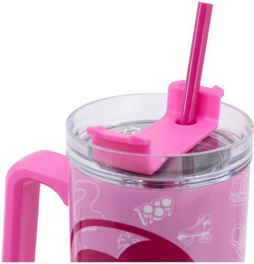 Stor Insulated Stainless Steel Kids Water Bottle Barbie with Straw 940ml (Various Designs/Colors)