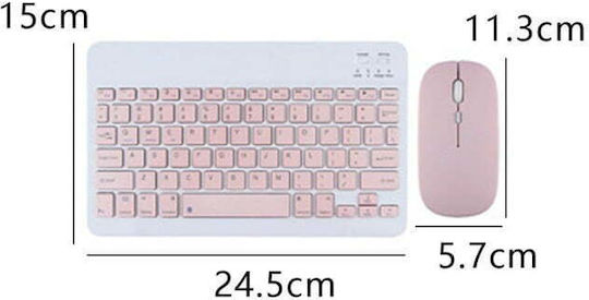 Yelandar AN-030 Ασύρματο Bluetooth Σετ Πληκτρολόγιο & Ποντίκι Αγγλικό US Τιρκουάζ