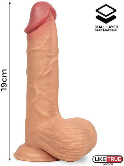 IntoYou Ρεαλιστικό Dildo με Όρχεις και Βεντούζα Flesh 14cm