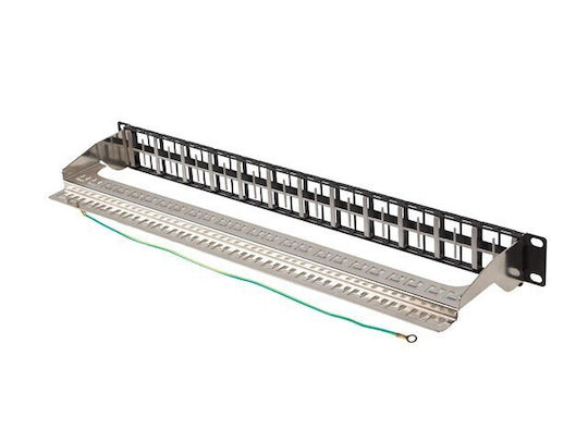 Пач панел Lanberg 48 порта Keystone Черен Ppks-1248-b