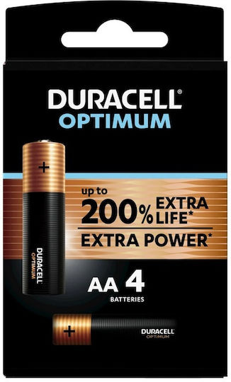 Duracell Optimum Alkaline Batteries AA 1.5V 4pcs