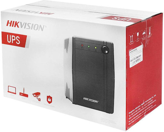 Hikvision DS-UPS1000 UPS 1000VA 600W με 2 Schuko Πρίζες