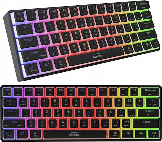 Genesis Thor 660 G2 Gaming Μηχανικό Πληκτρολόγιο 60% με Gateron Red διακόπτες και RGB φωτισμό (Αγγλικό US)
