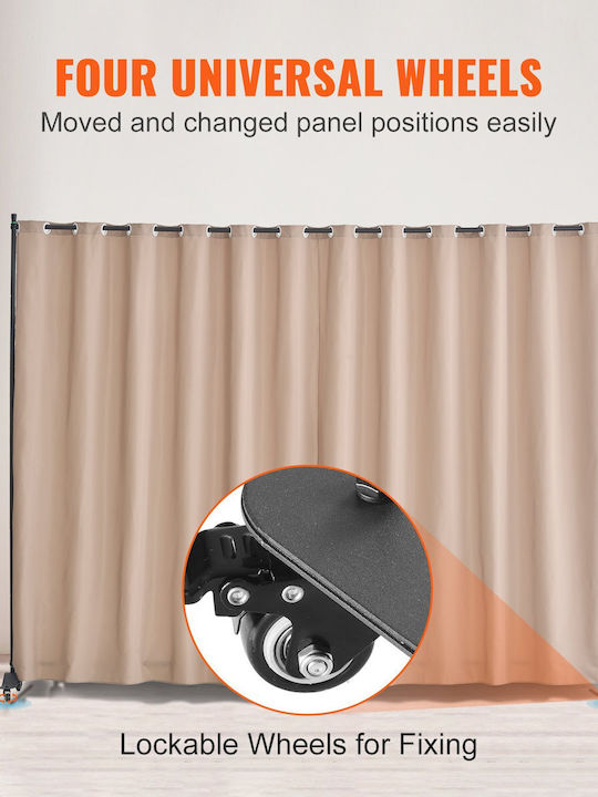 Vevor Room Divider Φορητό Πάνελ Διαχωριστικό Δωματίου Ρόδες Privacy Screen Καφέ