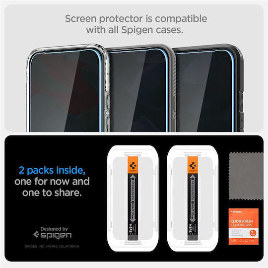 Spigen Glas.TR Ez Fit Privatsphäre Gehärtetes Glas 2Stück (Google Pixel 9 / 9 Pro / 10 / 10 Pro)