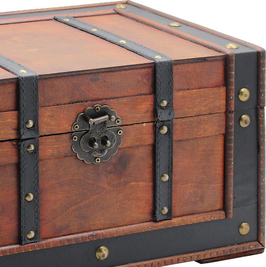 Keskor Διακοσμητικό Μπαούλο Ξύλινο Καφέ 40x24.5x22.5εκ.