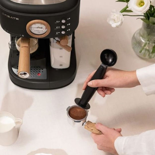 Create Thera Retro Pro Espressomaschine 1250W Druck 20bar für Cappuccino Schwarz
