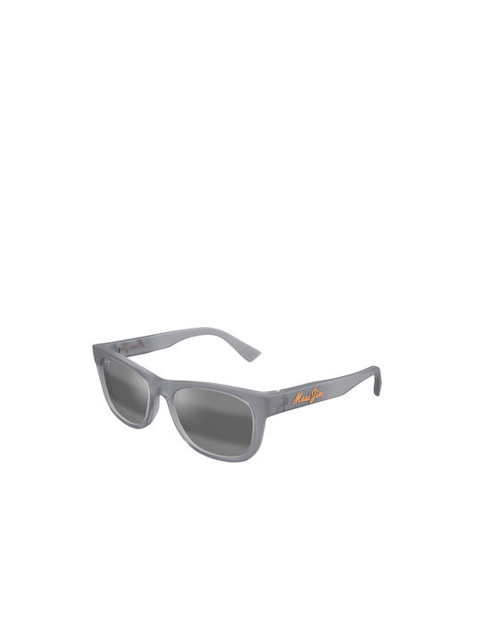 Maui Jim Sonnenbrillen mit Blau Kunststoff Gestell und Silber Polarisiert Spiegel Linse MJ0687S-002