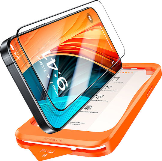 Torras Tempered Glass Μαύρο (iPhone 15 Plus / 16 Plus)