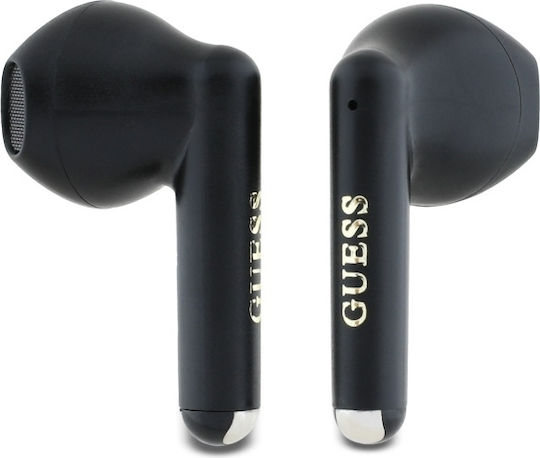 Guess Printed Classic Logo Ohrstöpsel Bluetooth-Freisprecheinrichtung Kopfhörer mit Ladeetui Schwarz