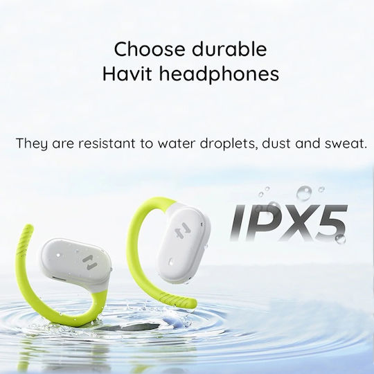Havit OWS915 Open Ear Bluetooth Handsfree Ακουστικά με Αντοχή στον Ιδρώτα και Θήκη Φόρτισης Μαύρα