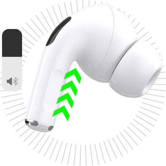 Dudao U19 In-ear Bluetooth Handsfree Ακουστικά με Θήκη Φόρτισης Λευκά