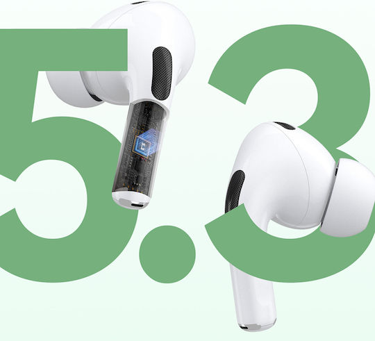 Dudao U19 In-ear Bluetooth Handsfree Ακουστικά με Θήκη Φόρτισης Λευκά