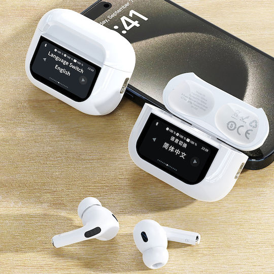 Dudao U19 In-ear Bluetooth Handsfree Ακουστικά με Θήκη Φόρτισης Λευκά