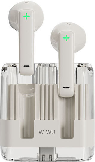 Wiwu T21 Earbud Bluetooth Handsfree Ακουστικά με Θήκη Φόρτισης Λευκά