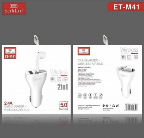 Earldom M41 Ohrstöpsel Bluetooth-Freisprecheinrichtung Kopfhörer Weiß