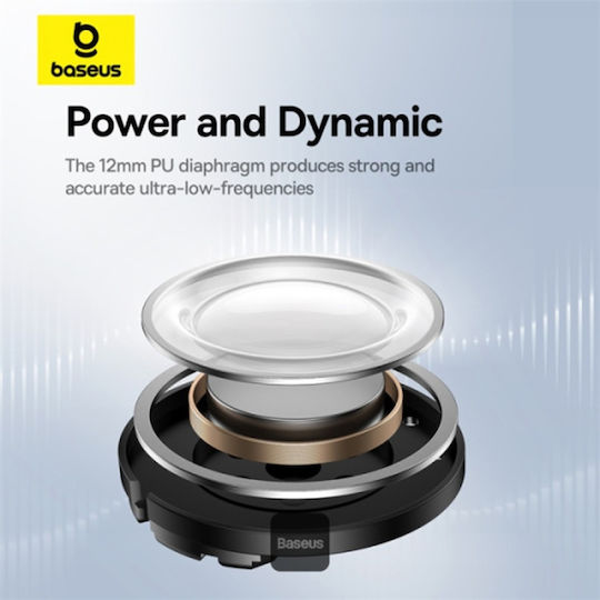Baseus E20 In-ear Bluetooth Handsfree Earphones with Sweat Resistance and Charging Case White