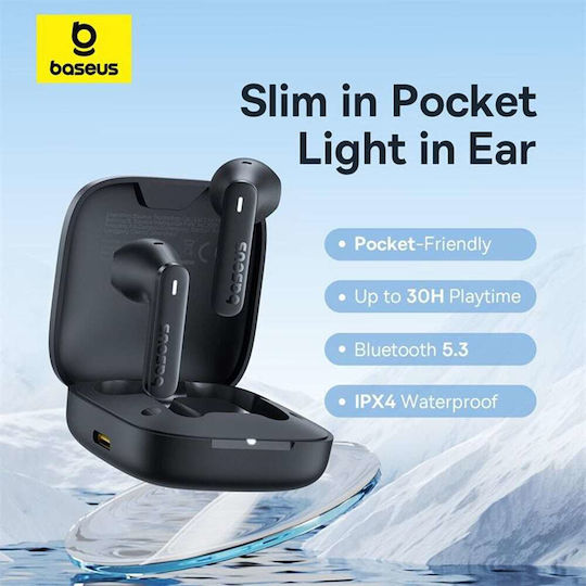 Baseus Bowie E16 In-ear Bluetooth Handsfree Earphones with Sweat Resistance and Charging Case Blue