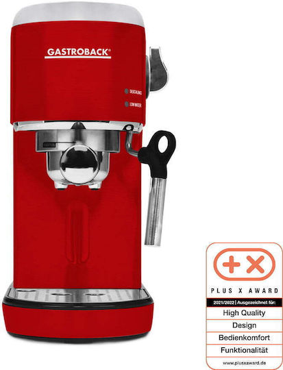 Gastroback Μηχανή Espresso 1400W Πίεσης 19bar Κόκκινη