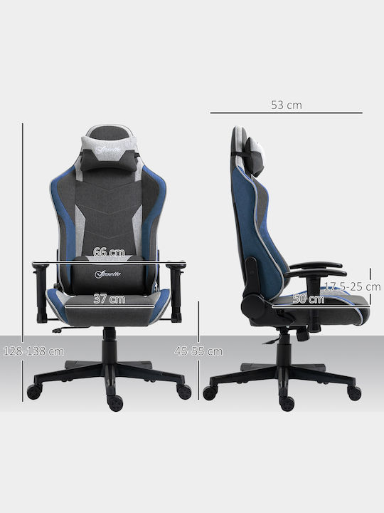 Vinsetto 921-566V00BU Gaming Chair with Adjustable Arms Gray