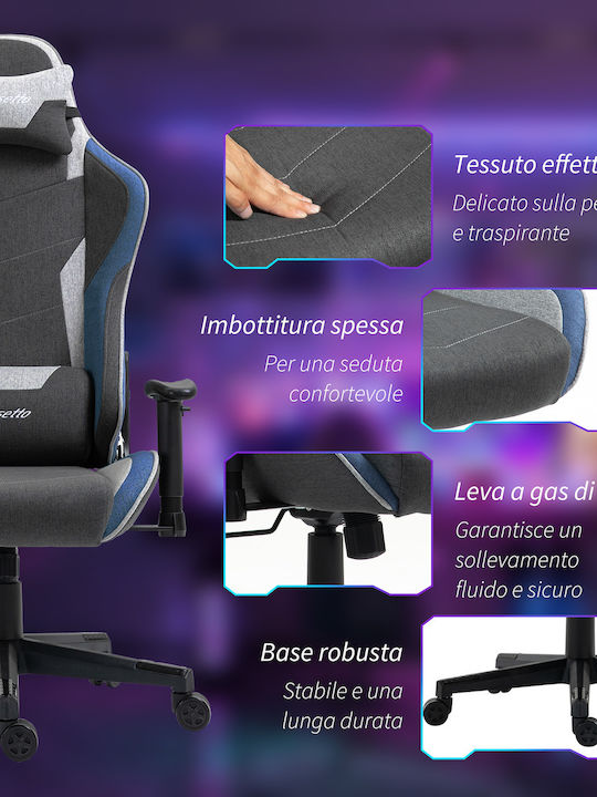 Vinsetto 921-566V00BU Gaming Chair with Adjustable Arms Gray