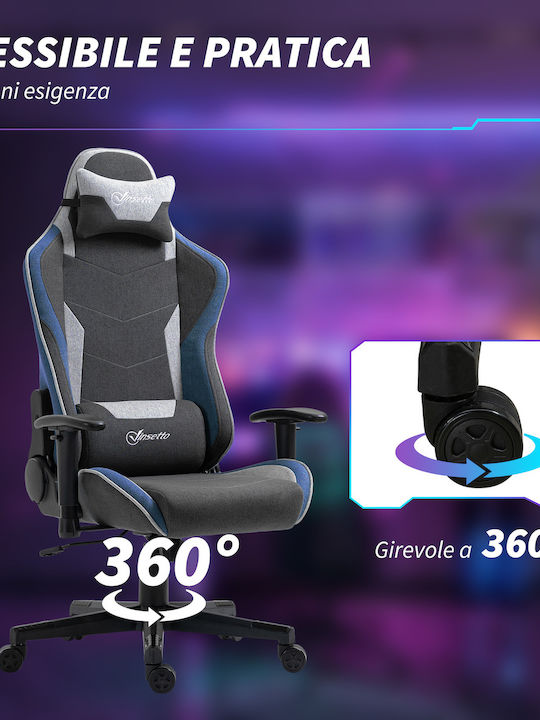 Vinsetto 921-566V00BU Gaming Chair with Adjustable Arms Gray