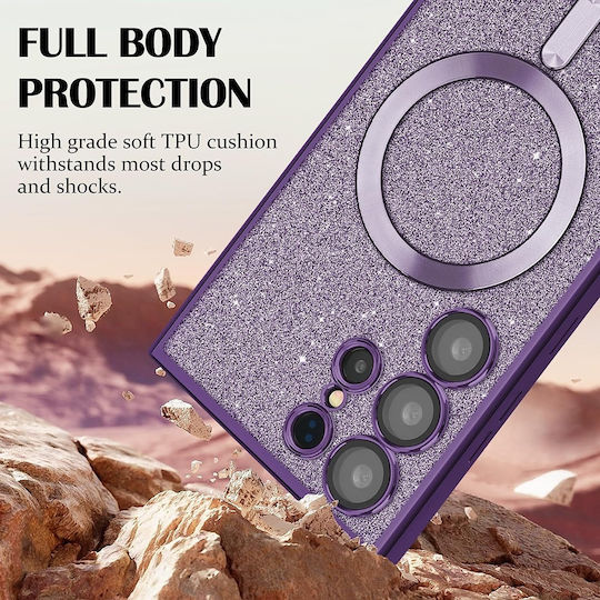 Techsuit Luxury Glitter Umschlag Rückseite Silikon Grün (Galaxy A16)